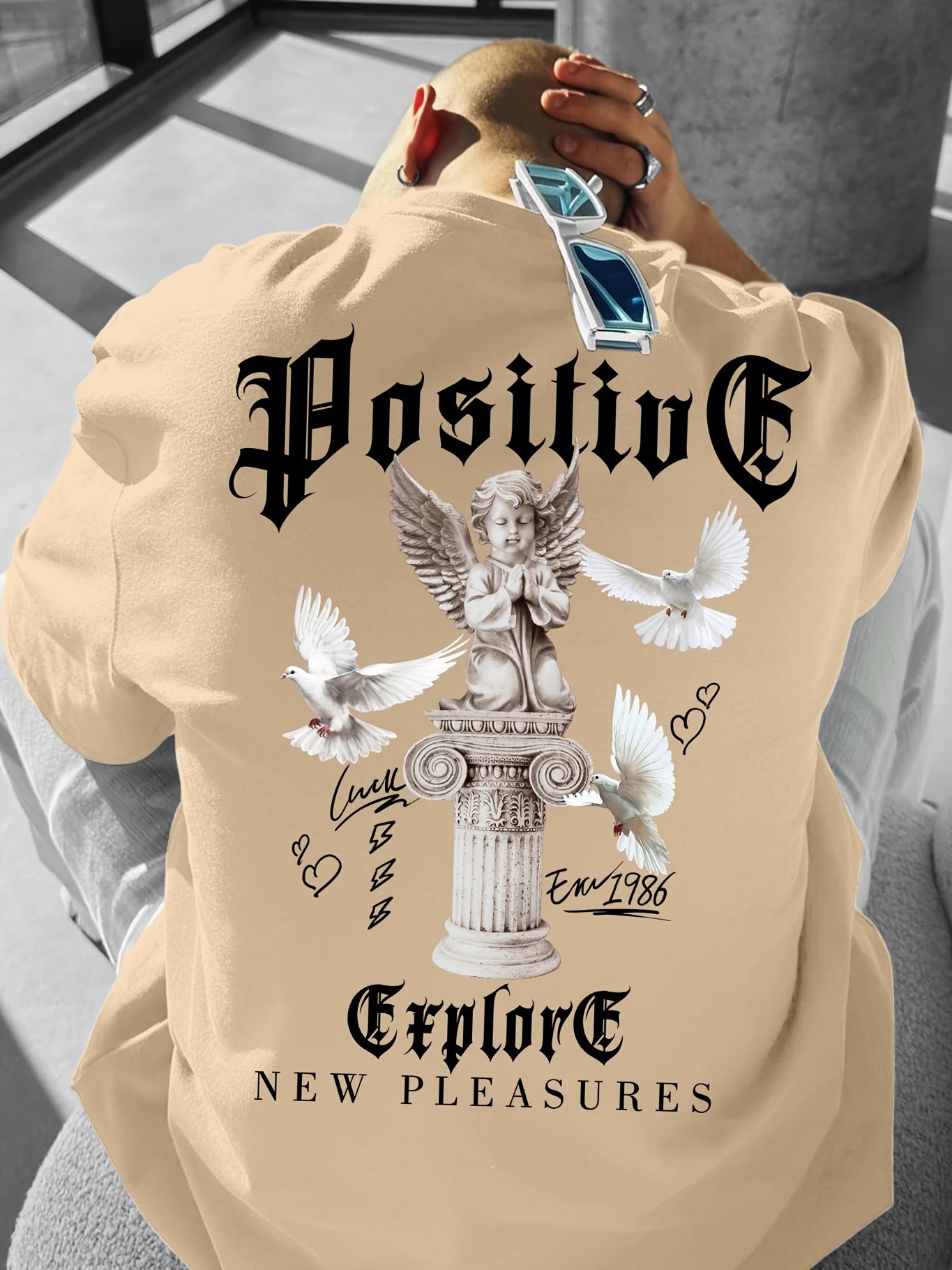 2026 Summer New Men's T-shirt with 3D Letter Printing, Casual and Fashionable Street Style, Breathable, Lightweight and Comfortable