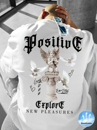 2026 Summer New Men's T-shirt with 3D Letter Printing, Casual and Fashionable Street Style, Breathable, Lightweight and Comfortable