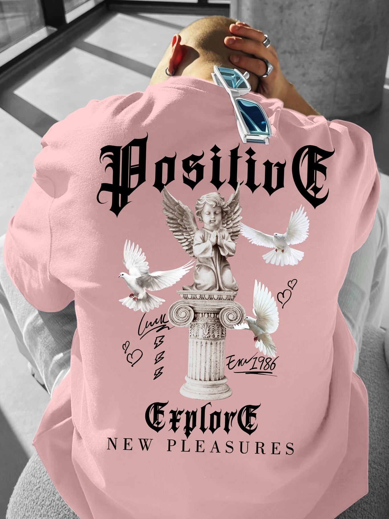 2026 Summer New Men's T-shirt with 3D Letter Printing, Casual and Fashionable Street Style, Breathable, Lightweight and Comfortable