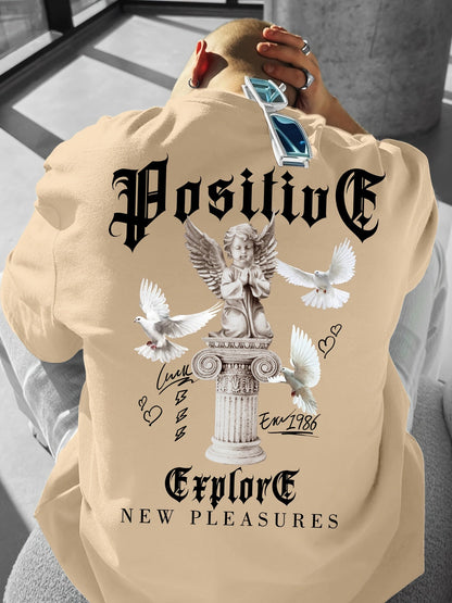 2026 Summer New Men's T-shirt with 3D Letter Printing, Casual and Fashionable Street Style, Breathable, Lightweight and Comfortable