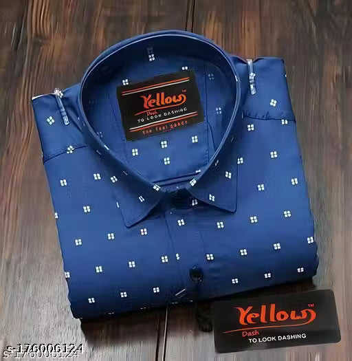 Oversized Men Blue Print Shirt For Men